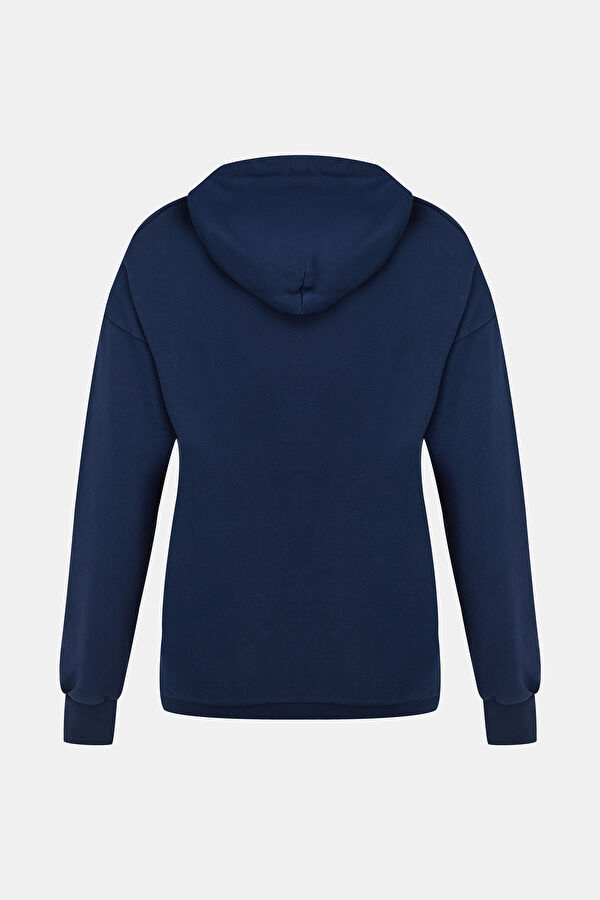Navy Blue Relax Fit Hoodie Sweatshirt 5