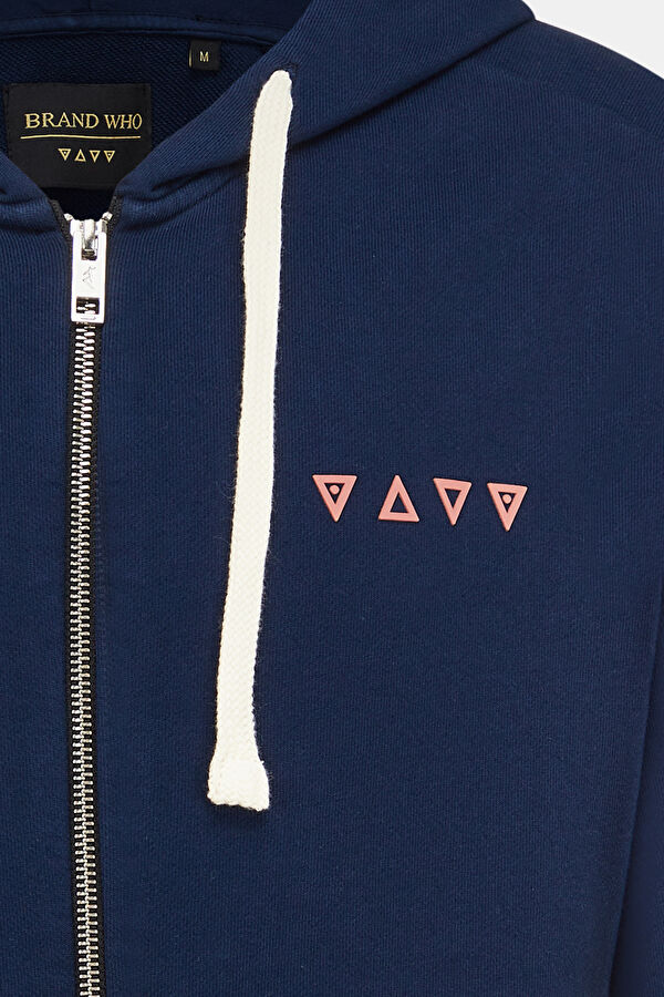 Navy Blue Relax Fit Hoodie Sweatshirt 6