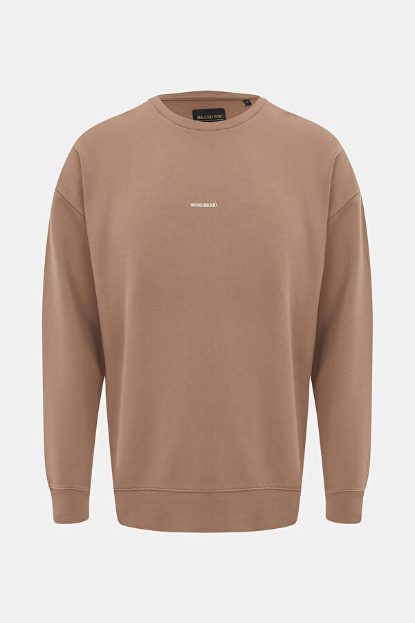 Kiremit Relax Kalıp Bisiklet Yaka Sweatshirt 3