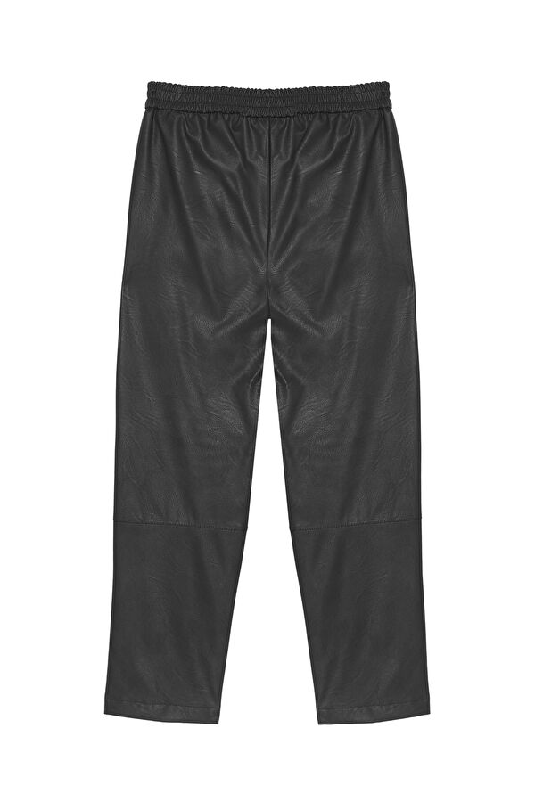Siyah Boru Paça Viskon Pantolon 2