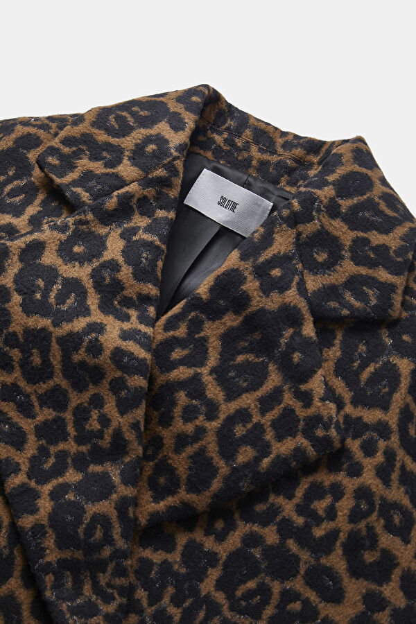 Leopar Desenli Suni Kürk Mont 6