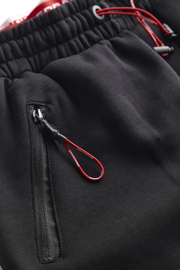 Relax Fit Black Printed Sports Trousers 3