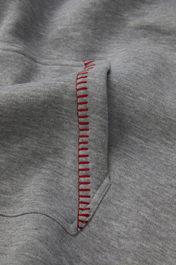 Gri Kapuşonlu Erkek Sweatshirt 3