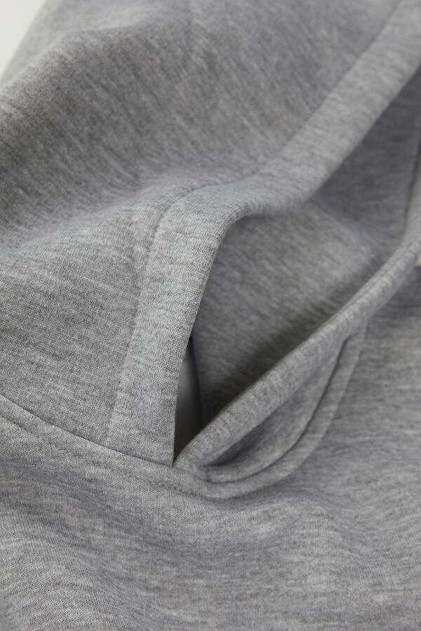 Gri Kapuşonlu Erkek Sweatshirt 4