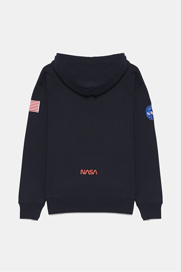 Lacivert Kapuşonlu Sweatshirt 2