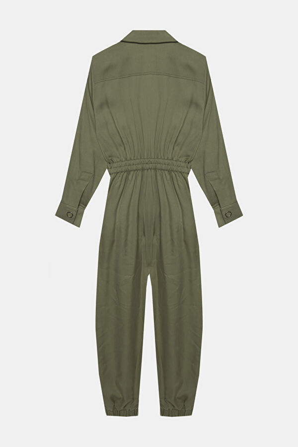 Khaki Buttoned Women's Jumpsuit 5