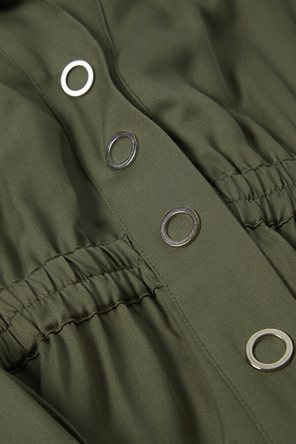 Khaki Buttoned Women's Jumpsuit 6