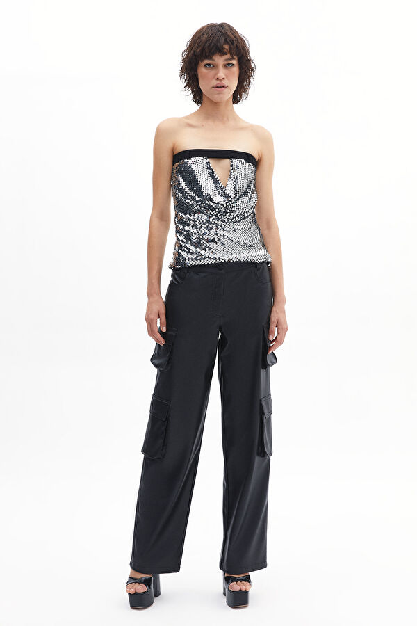 Black Straight Leg Women's Trousers