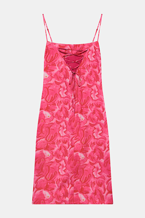 Pink Patterned Midi Women's Dress 2