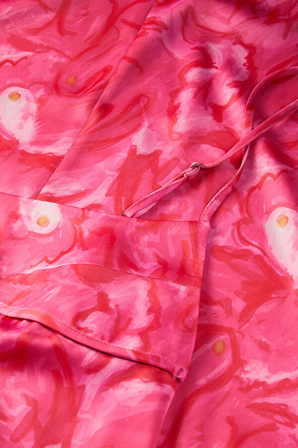 Pink Patterned Midi Women's Dress 3