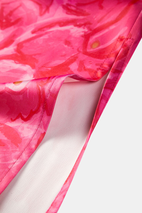 Pink Patterned Midi Women's Dress 4