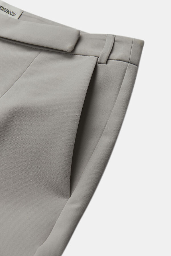 Light Gray Slim Leg Trousers 3