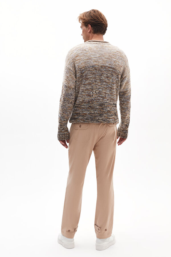 Beige Straight Leg Men's Trousers 2
