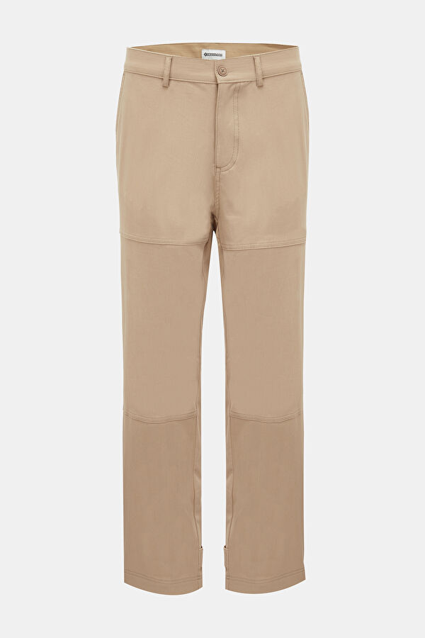 Beige Straight Leg Men's Trousers 3