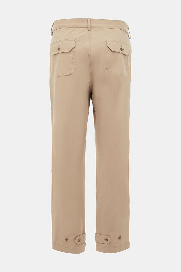 Beige Straight Leg Men's Trousers 4
