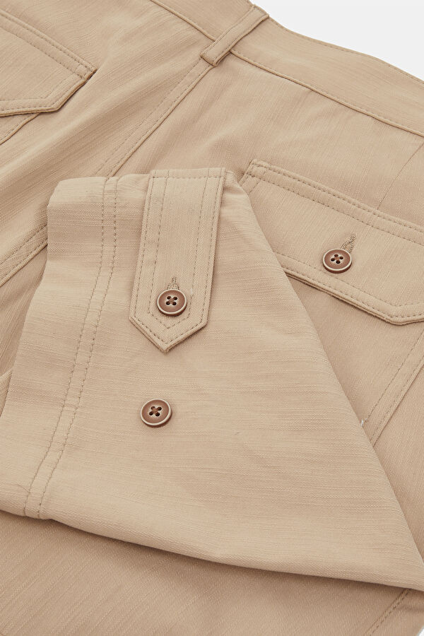 Beige Straight Leg Men's Trousers 5