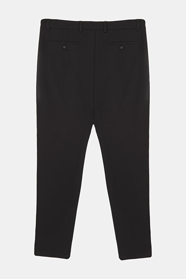 Black Viscose Men's Straight Leg Trousers 2