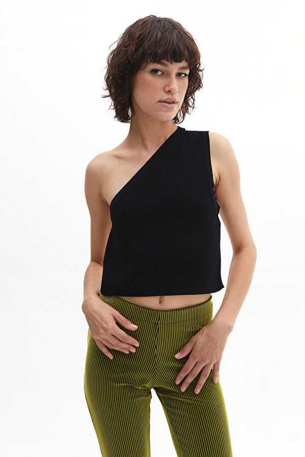 Black Strappy Women's Blouse