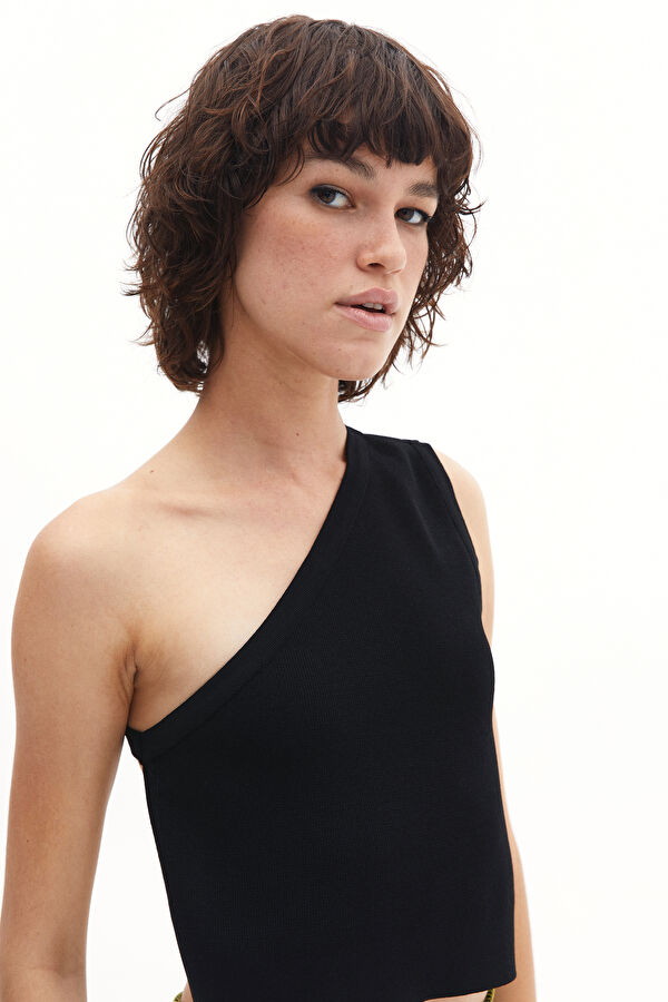 Black Strappy Women's Blouse 2