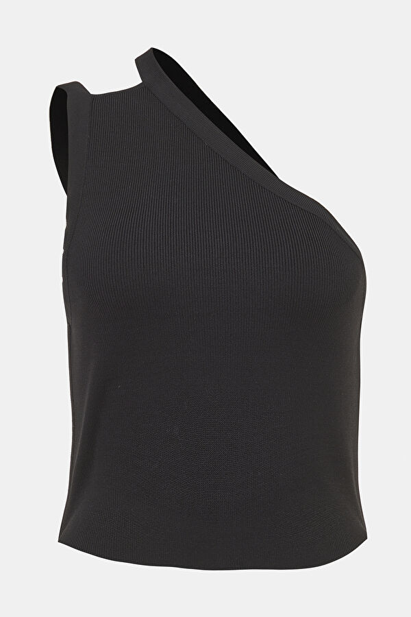 Black Strappy Women's Blouse 4