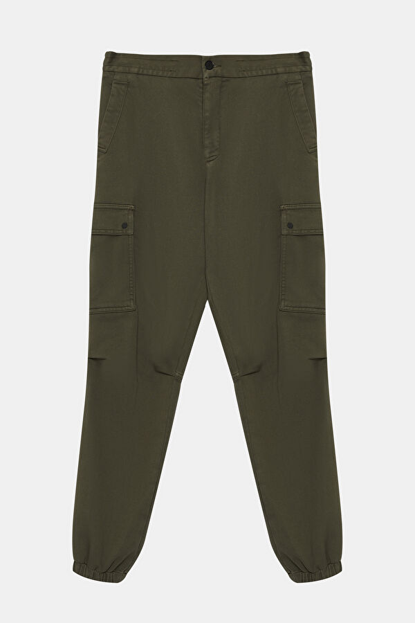 Khaki Straight Leg Men's Trousers
