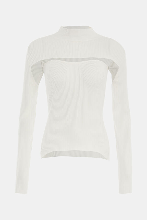 Off-white long-sleeved women's blouse
