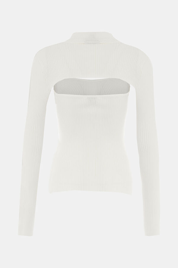 Off-white long-sleeved women's blouse 2