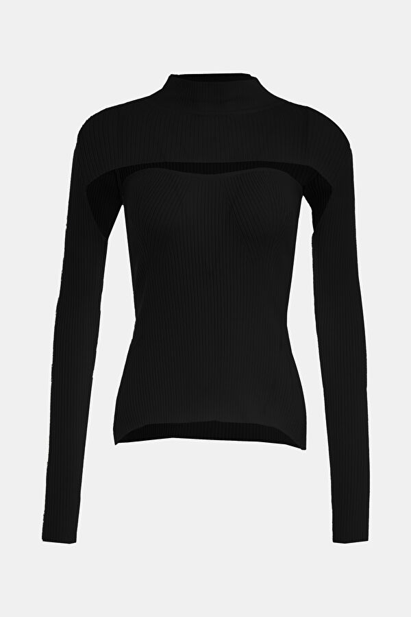 Black Long-Sleeved Women's Blouse 4