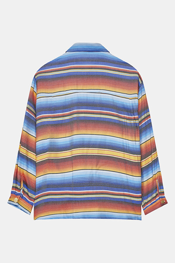 Comfort Blue Striped Pattern Women's Shirt 2