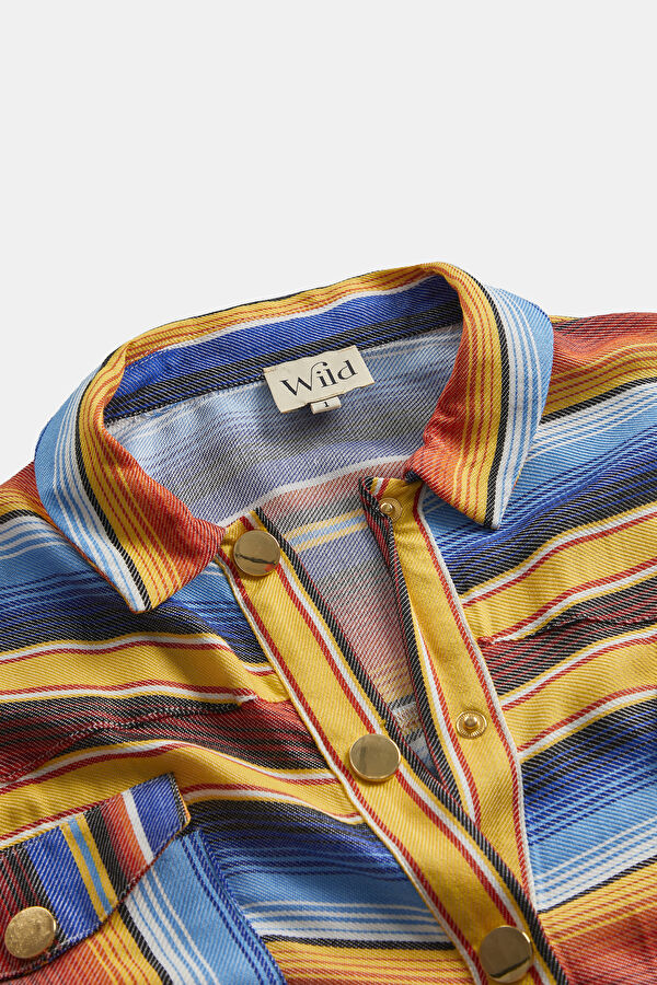 Comfort Blue Striped Pattern Women's Shirt 3