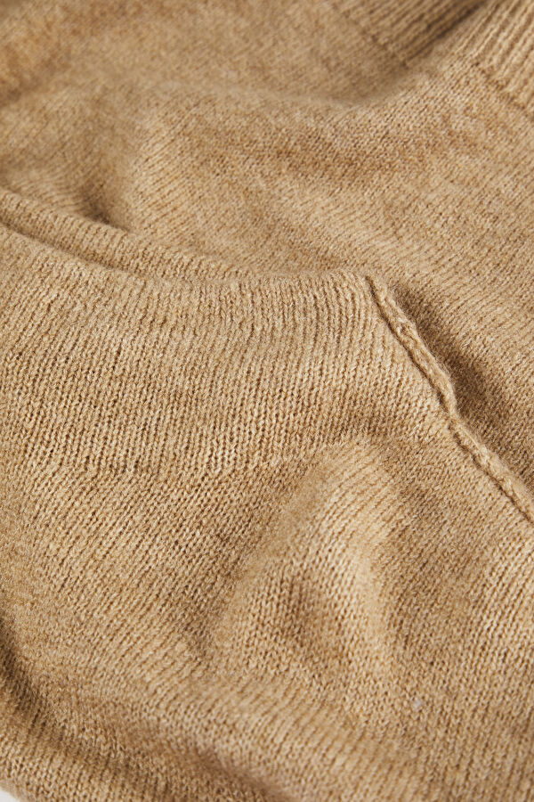 Beige Striped Knitted Women's Sweater 3