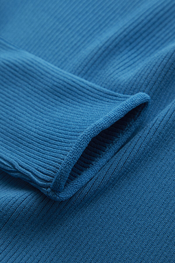 Blue Viscose Knit Women's Cardigan 5