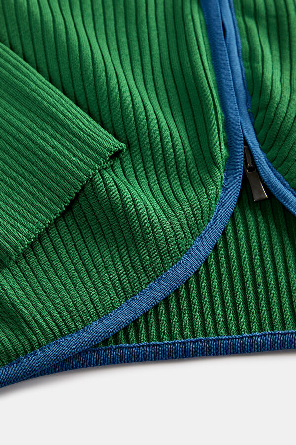 Green Viscose Knit Women's Cardigan 4