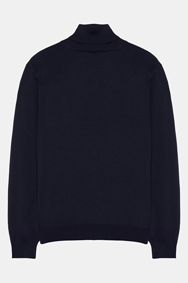 Navy Blue Knitted Men's Sweater 2