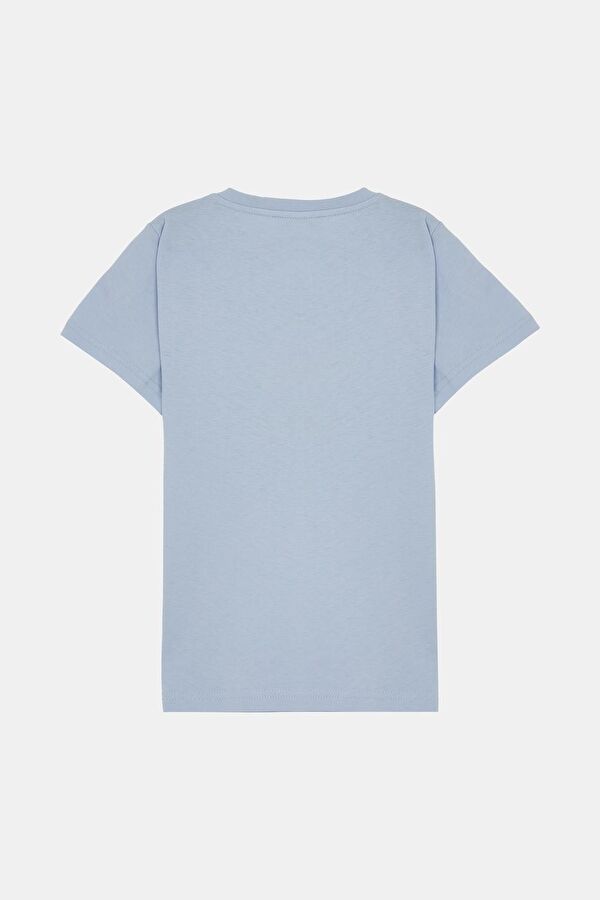 Mavi Bisiklet Yaka Baskılı T-Shirt 7