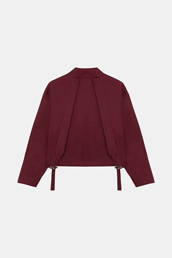 Bordo Fermuar Detaylı Mont 2