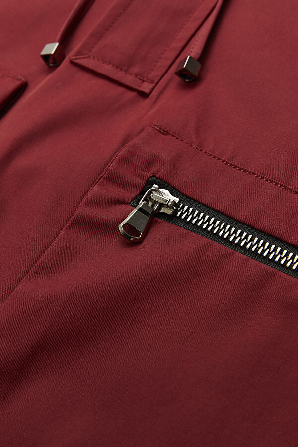 Bordo Fermuar Detaylı Mont 3