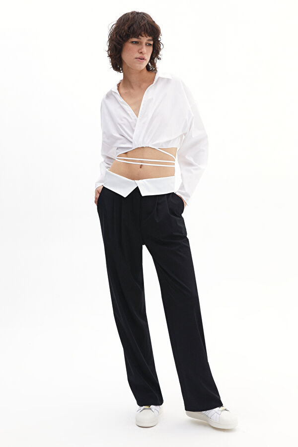 Black Wide Leg Women's Trousers