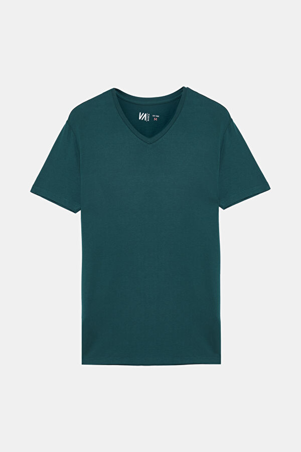Petrol V Yaka T-Shirt
