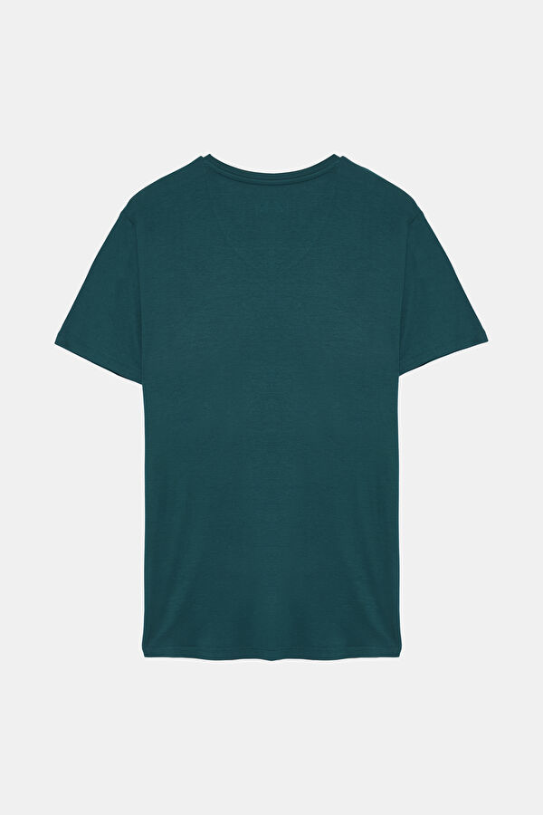 Petrol V Yaka T-Shirt 2
