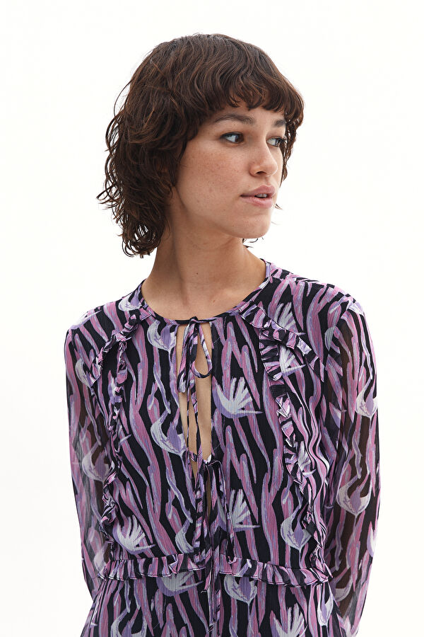 Colorful Patterned Mini Women's Dress 2