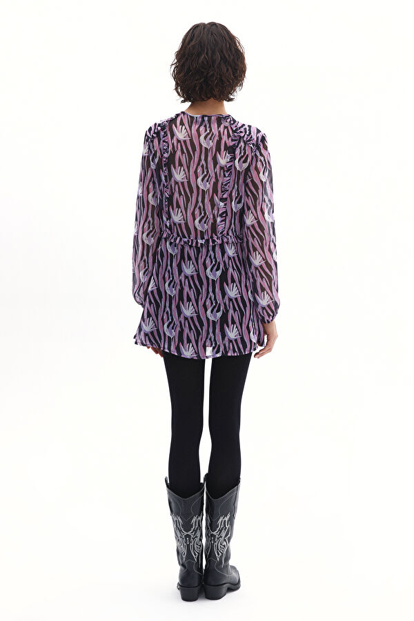 Colorful Patterned Mini Women's Dress 3