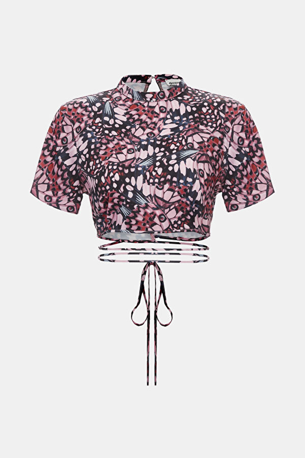Colorful Patterned Long-Sleeved Women's Blouse