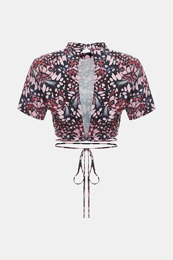 Colorful Patterned Long-Sleeved Women's Blouse 2