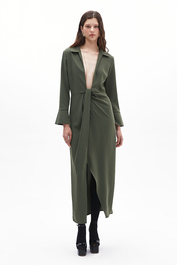 Khaki Maxi Women's Dress