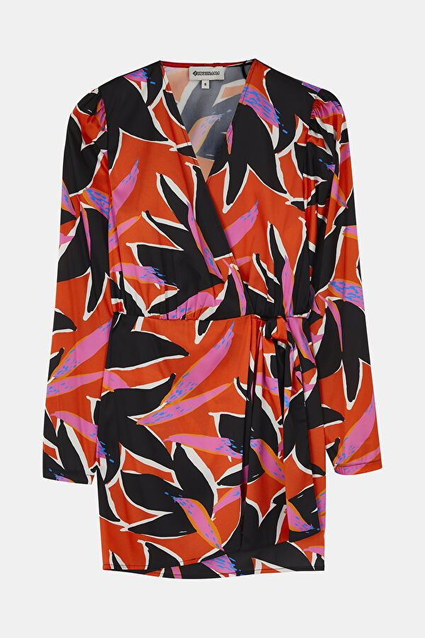 Colorful Patterned Mini Women's Dress 4