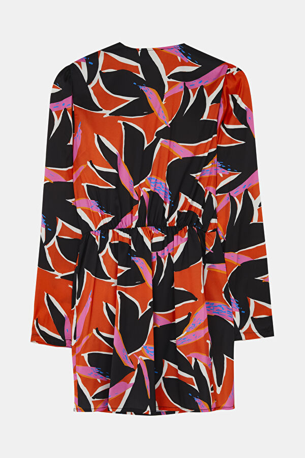 Colorful Patterned Mini Women's Dress 5