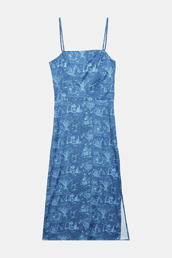 Close Fit Multicolor Design Filled Square Dress