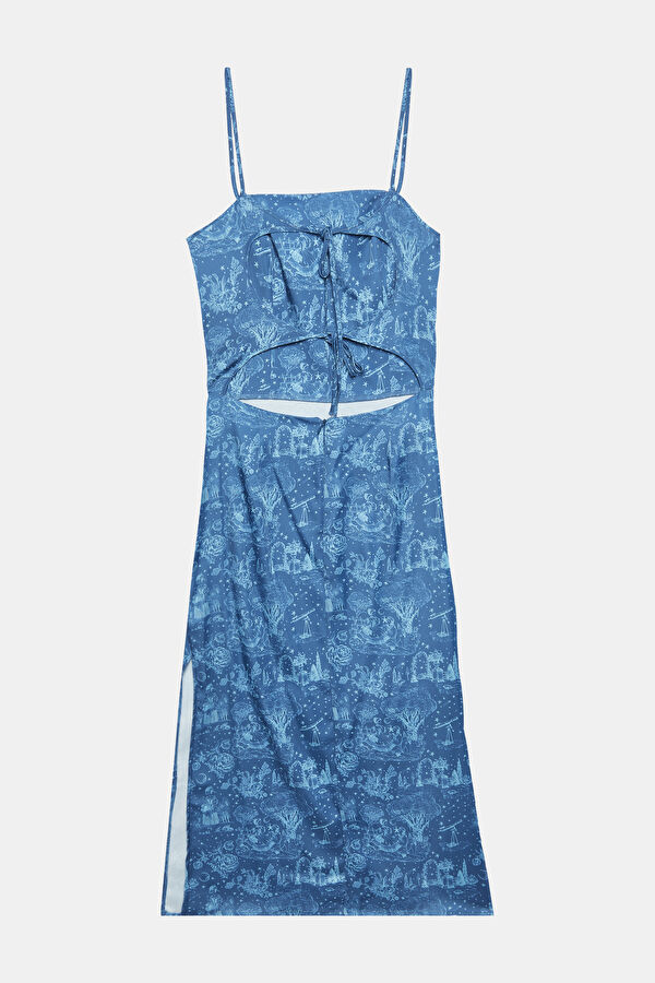 Close Fit Multicolor Design Filled Square Dress 2