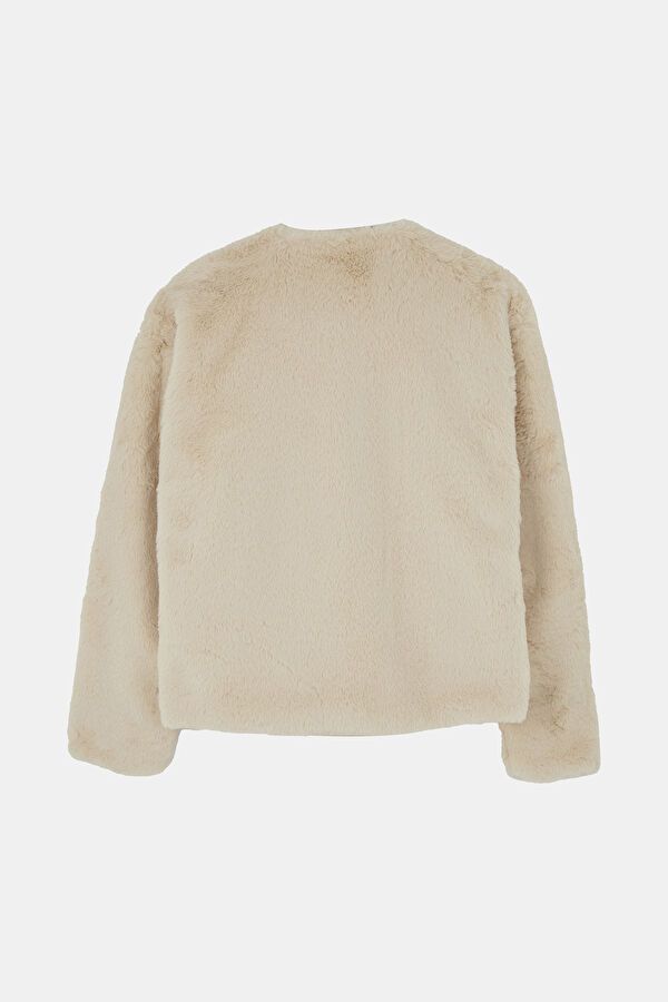 Beige Faux Fur Women's Coat 2